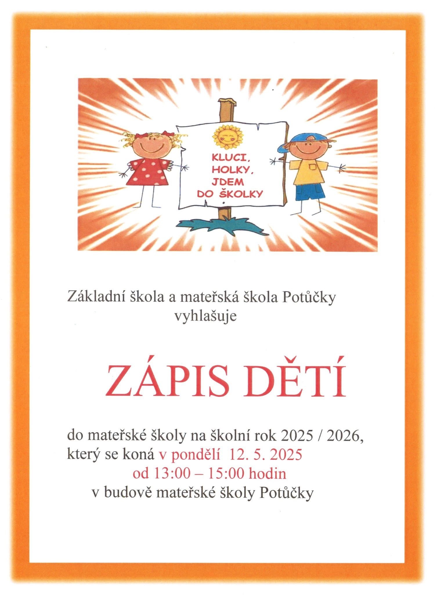 ZÁPIS DO MŠ 2025/2026