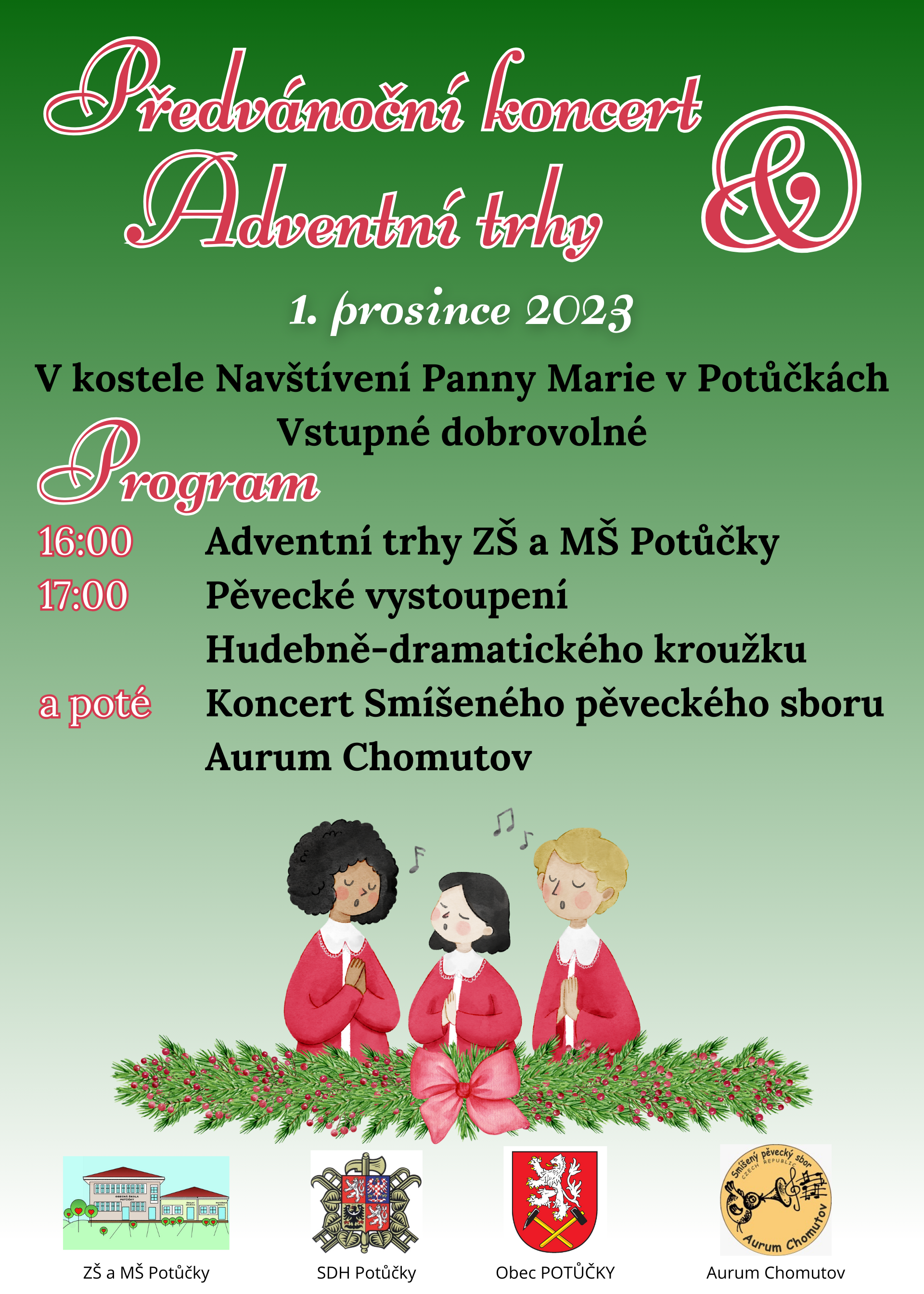 Předvánoční koncert a Adventní trhy - plakát